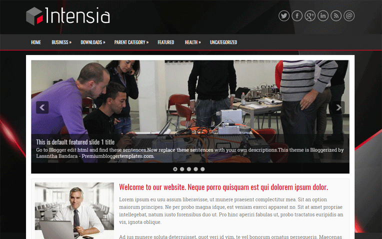 Intensia Professional Responsive Blogger Template