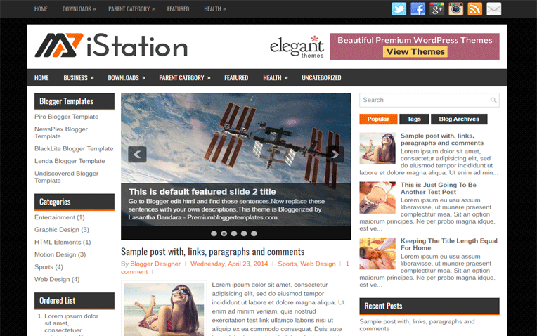 iStation Professional Responsive Blogger Template
