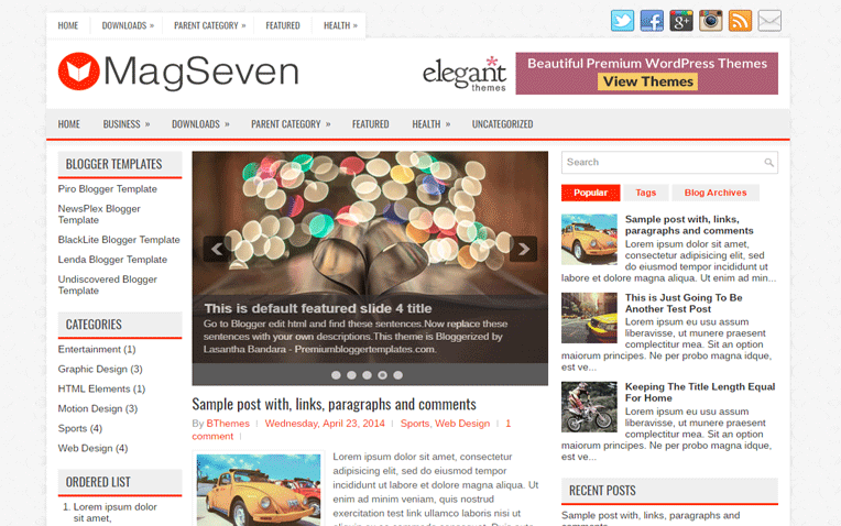 MagSeven Professional Responsive Blogger Template