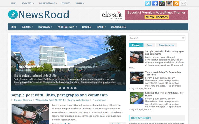 NewsRoad Beautiful Responsive Blogger Template