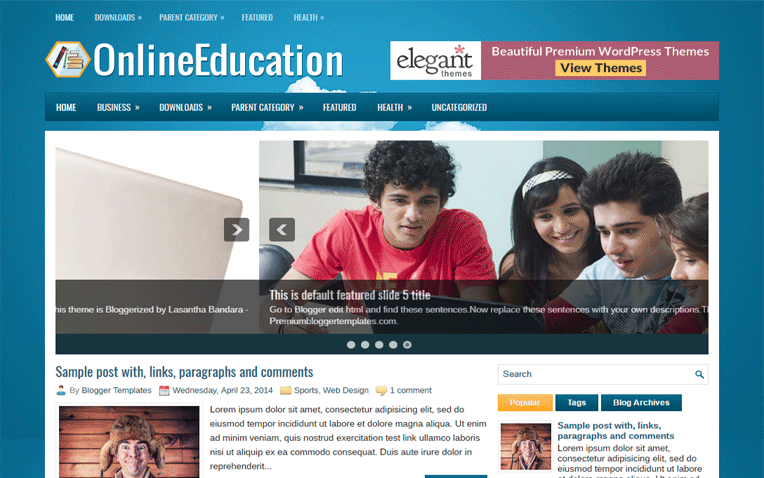 OnlineEducation Professional Clean Blogger Template