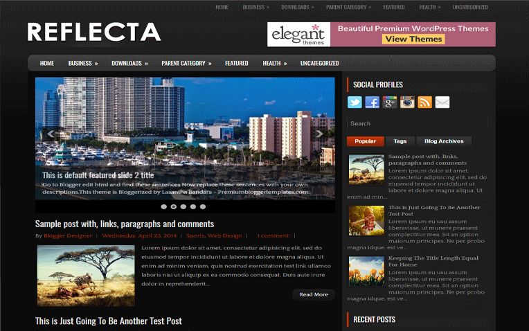 Reflecta Personal Clean Responsive Blogger Template