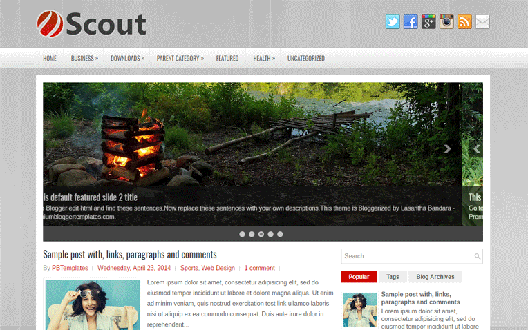 Scout Magazine Clean Responsive Blogger Template