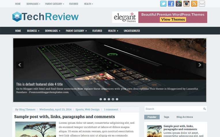 TechReview Advance Responsive Blogger Template