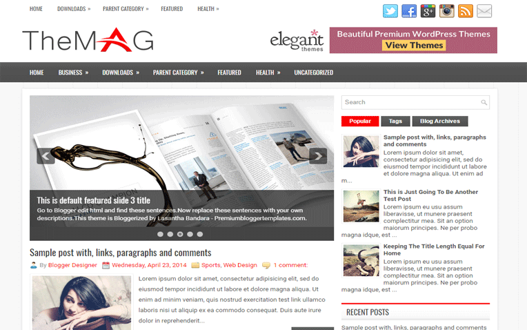 TheMag Simple Clean Magazine Blogger Template