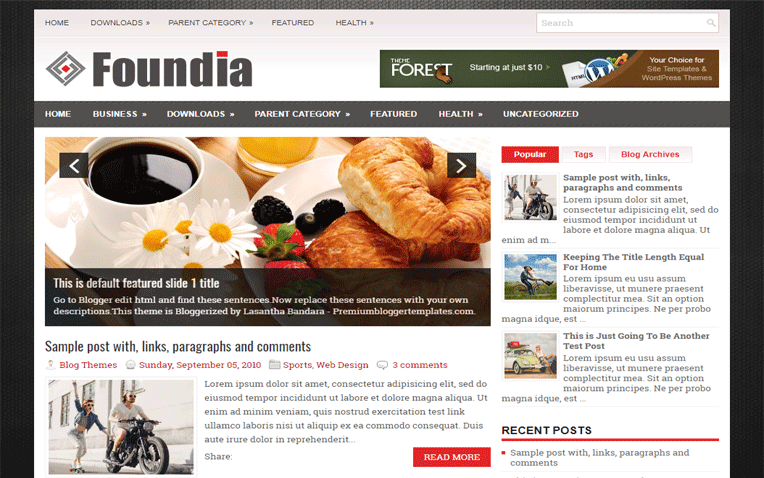 Foundia Elegant Magazine Responsive Blogger Template